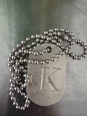 Vintage 90s CK Minimalist Dog Tag Chain necklace